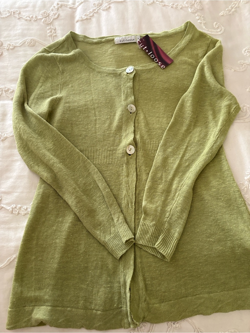 cut loose Olive Green Knit Button Cardigan